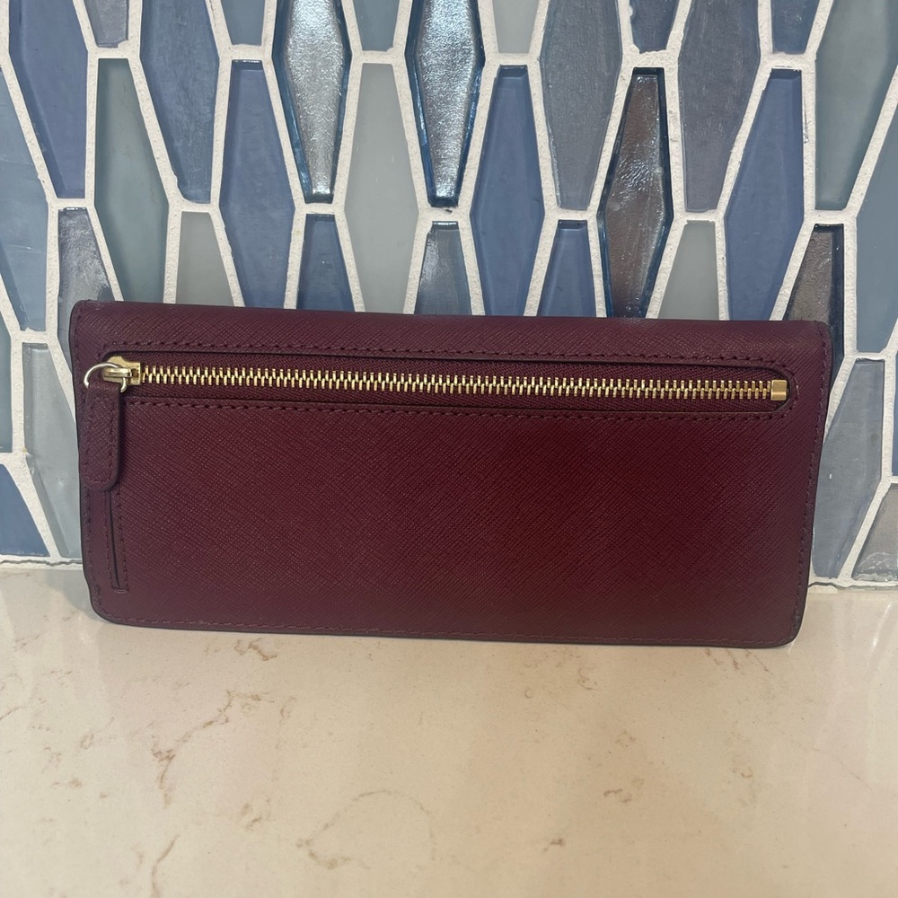 Michael Kors Burgundy Jet Set Saffiano Wallet - Picture 4 of 7